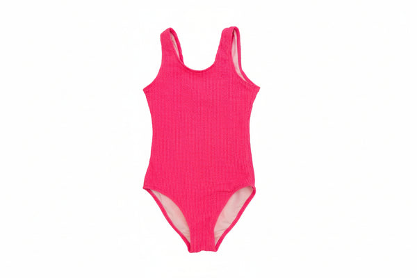 Tweenstyle - Hot Pink Crinkle One Piece Swimsuit
