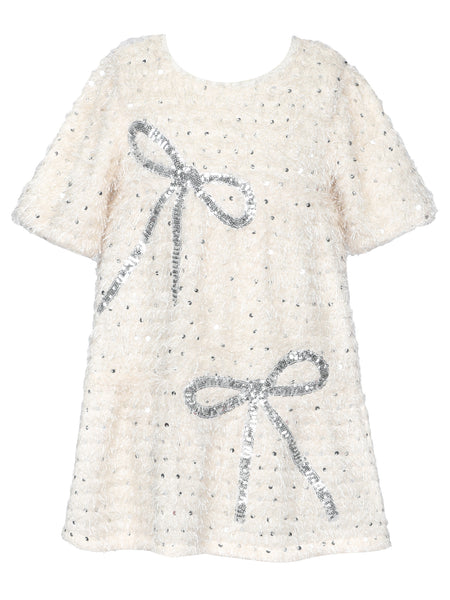 Baby Sara - Tiered Dress with Sequin Bow Detail