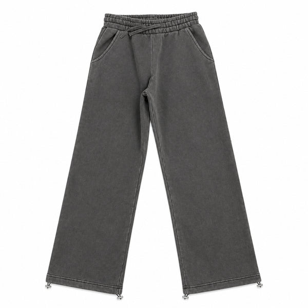 Vintage Havana - Dark Cement Garment Dye Bubble Pants with Side Stripe