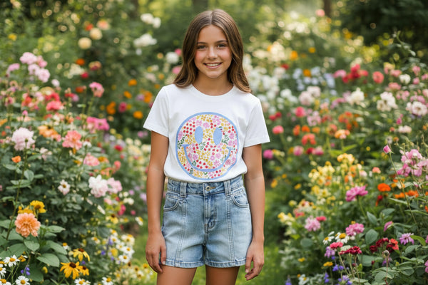 Prince Peter - Bright Smiley Face Floral Printed Tee