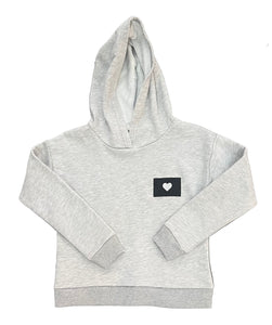 Prince Peter - Hoody With Heart Patch - Heather Grey