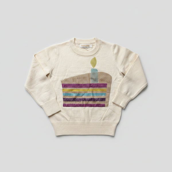 Tweenstyle by Stoopher - Birthday Cake Rhinestud Embellished Sweater