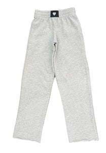 Prince Peter - Wide Leg Pant With Heart Patch  - Heather Grey