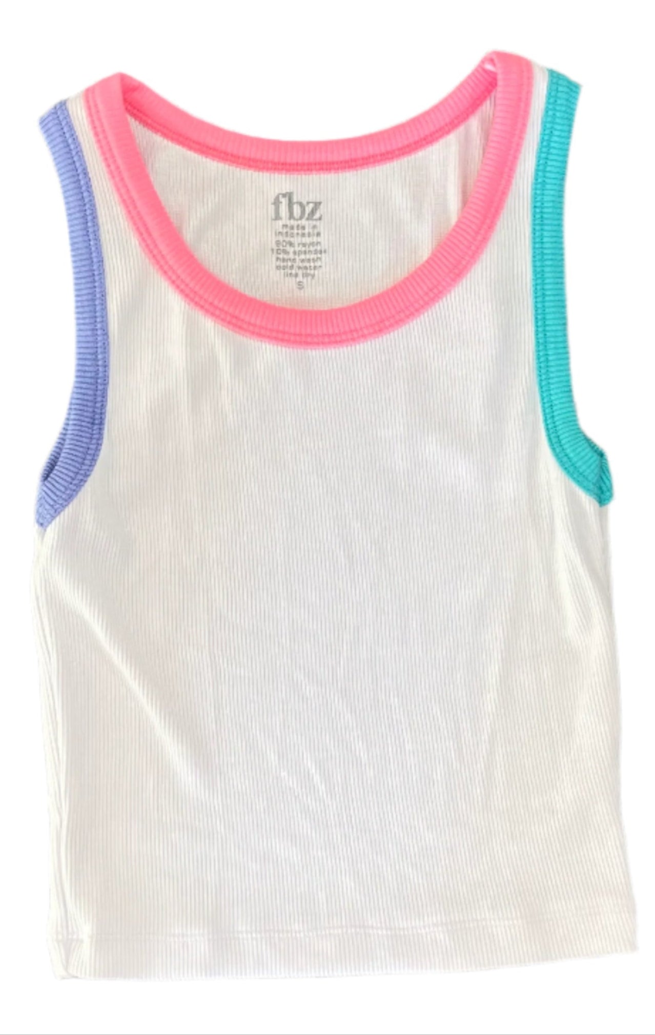 Flowers by Zoe - Colorblock Trim Ribbed Tank