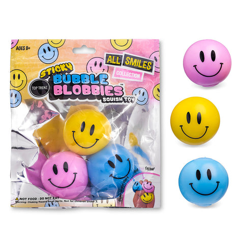 Top Trenz - Sticky Bubble Blobbies - Happy Faces