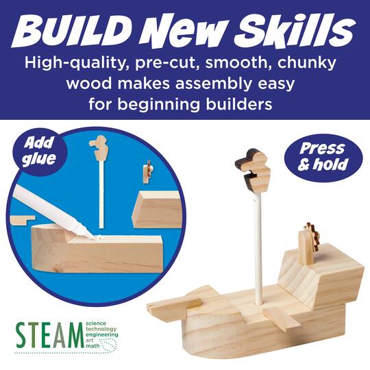Faber-Castell - Creativity for Kids® Buildeez!™ The Sea Skull Pirate Ship Wooden Model Set