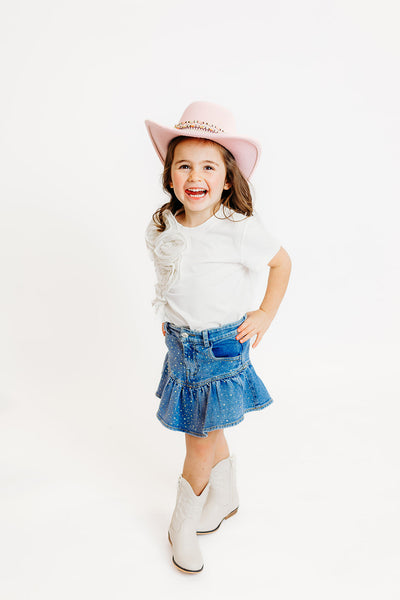 Denim Embellished Skort (PREORDER)
