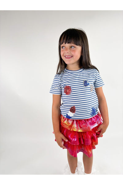 Stripe Patchwork Terry Top
