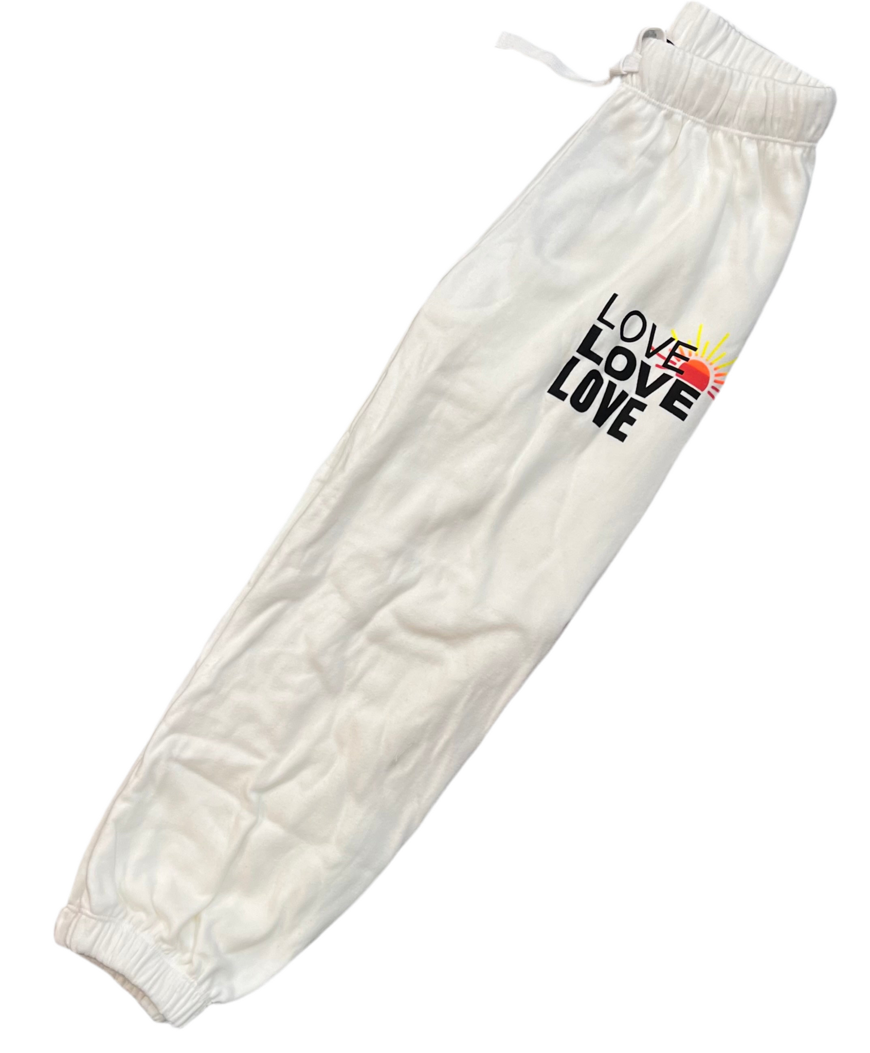 Flowers by Zoe - Love Off White Fleece Sweatpants