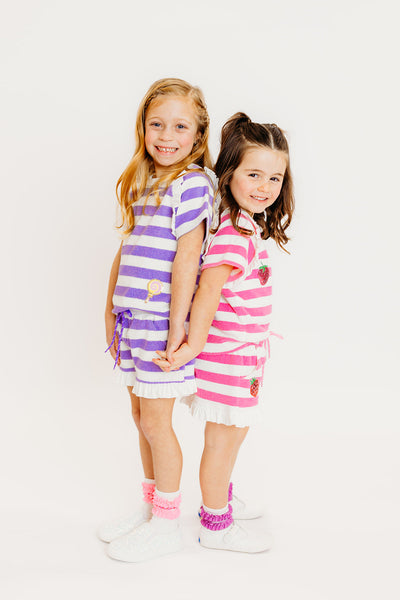 Purple Stripe Candy Terry Set