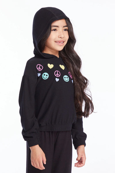 Chaser - Peace Love Happiness Girls Pullover Hoodie