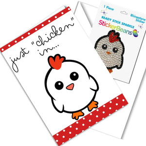 Sticker Bean - Just Chicken In Greeting Card