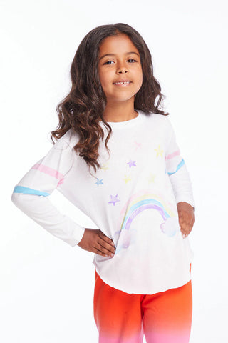 Chaser - Rainbow Watercolor Girls Long Sleeve