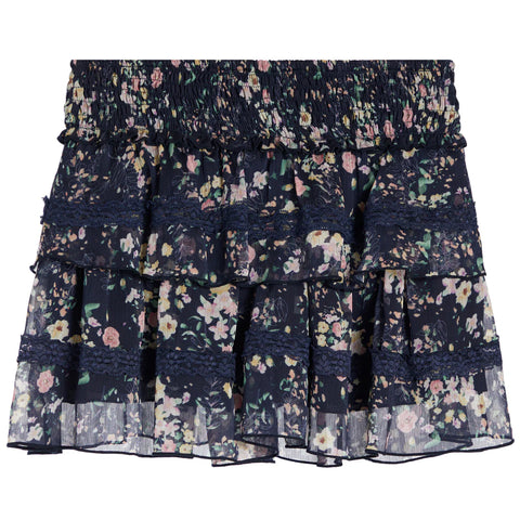 Flowers by Zoe - Navy Floral Smocked Skirt