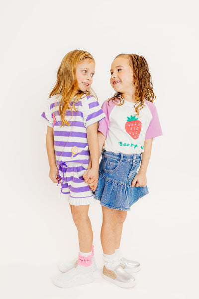 Purple Stripe Candy Terry Set