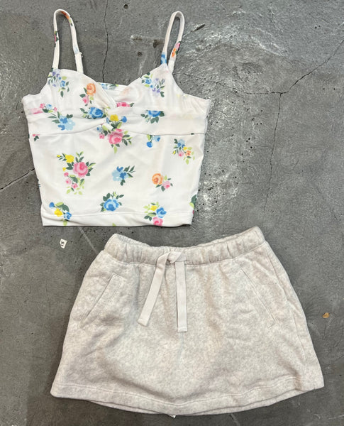 Flowers by Zoe - Light Grey Fleece Skort