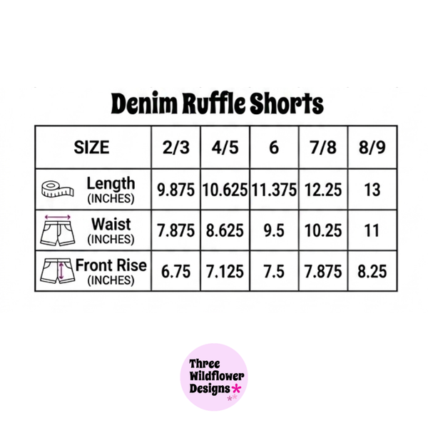 Denim Ruffle Gem Shorts