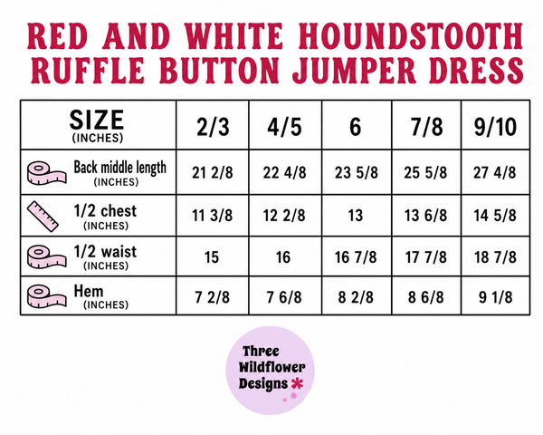 Red and White Houndstooth Ruffle Button Jumper Dress (PREORDER)