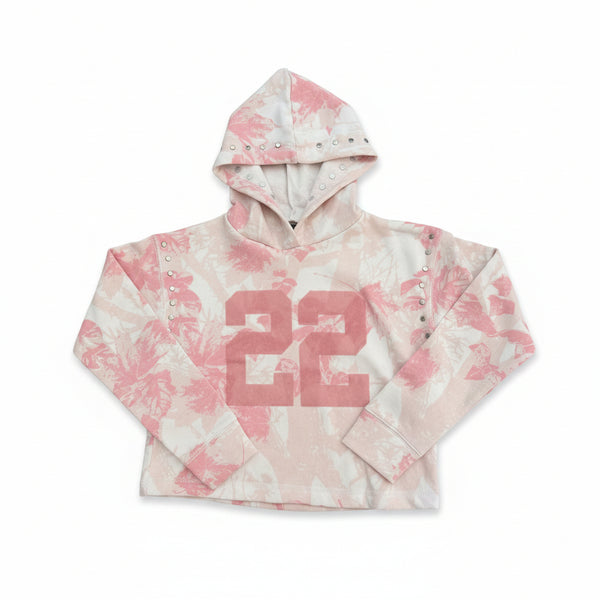 Vintage Havana - Pink Floral Camo Hoodie with Studs