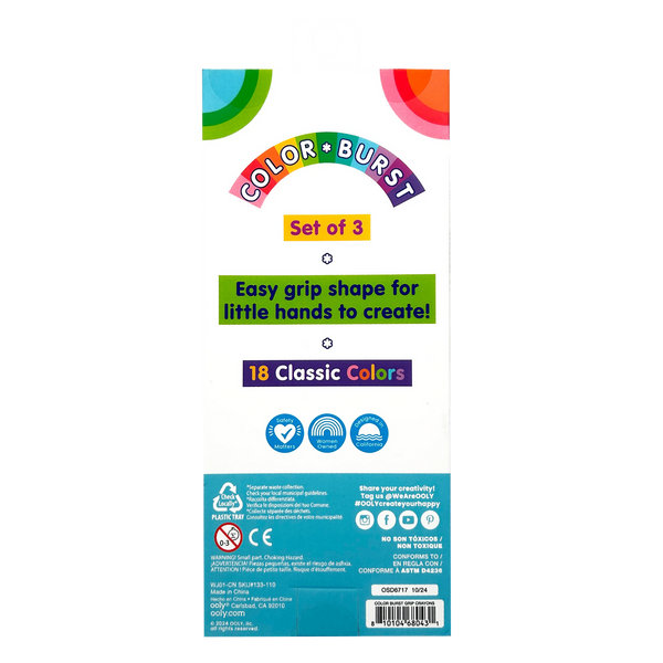 Ooly -Color Burst Crayons - Set of 3