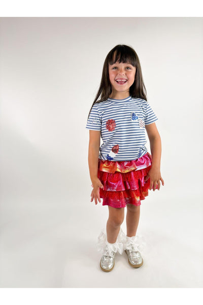 Stripe Patchwork Terry Top