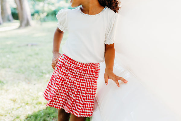 Everday White Gem Ribbed Top