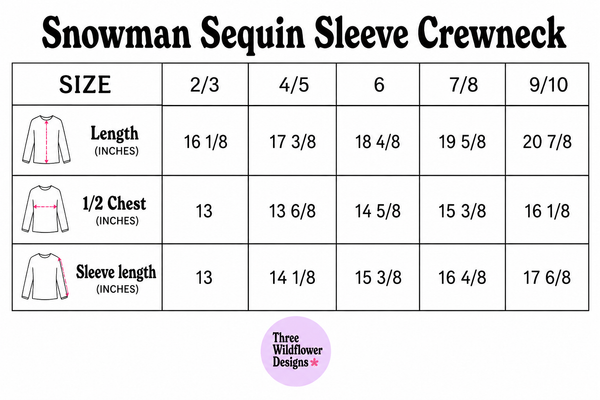 Snowman Sequin Sleeve Crewneck (PREORDER)