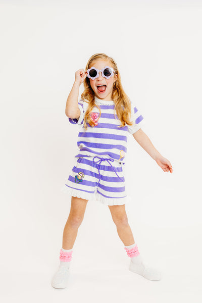 Purple Stripe Candy Terry Set