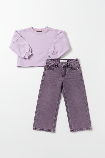 Babyface - Purple Tinted Wide Leg Jeans