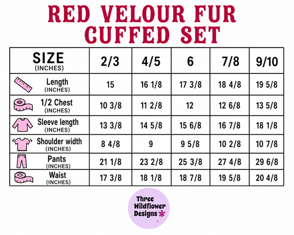 Red Velour Fur Cuffed Set (PREORDER)