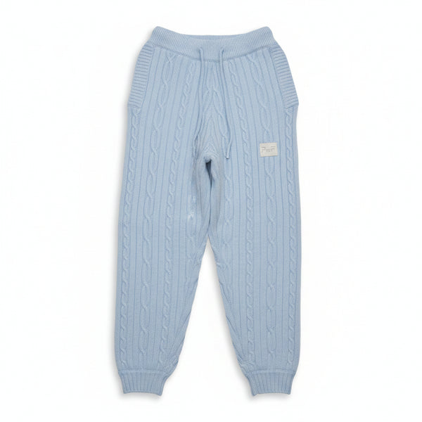 Parfum de Fit - Blue Frost Cable Knit Joggers