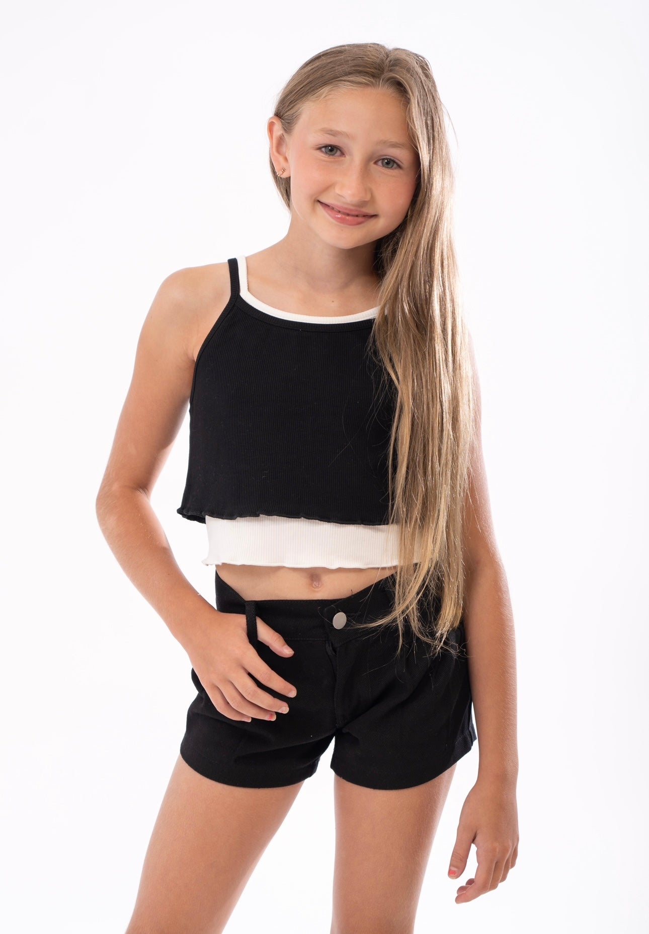 Tweenstyle by Stoopher - 2Fer Tank - Black/White