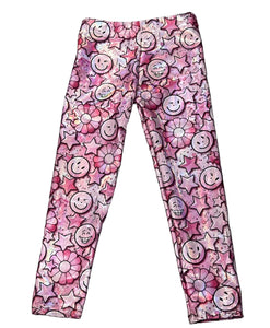 Dori Creations - Pink Smile Flower Leggings
