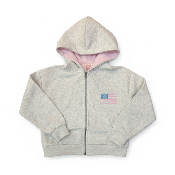 Happy Camp3r - American Flag Zip Hoodie