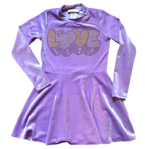 Sparkle by Stoopher - Bubble Love - Lavender Velour Skater Dress