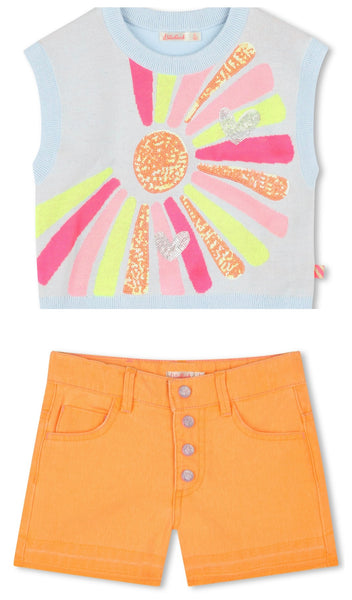 Billieblush - Orange Pop Denim Shorts