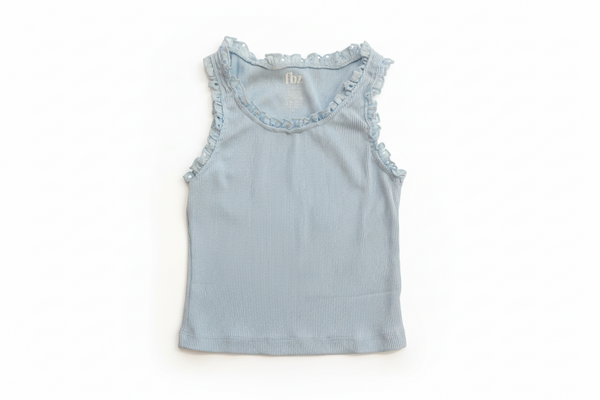 Flowers by Zoe - Eyelet Trim Tank Top-Aqua