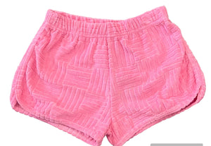 Flowers by Zoe - 7-14 Textured Terry Cloth Shorts - Pink