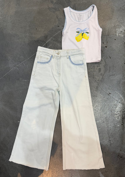 Billieblush - Scalloped Embroidered Pocket Denim Jeans