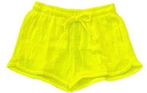 Flowers by Zoe - Neon Yellow Gauze Shorts