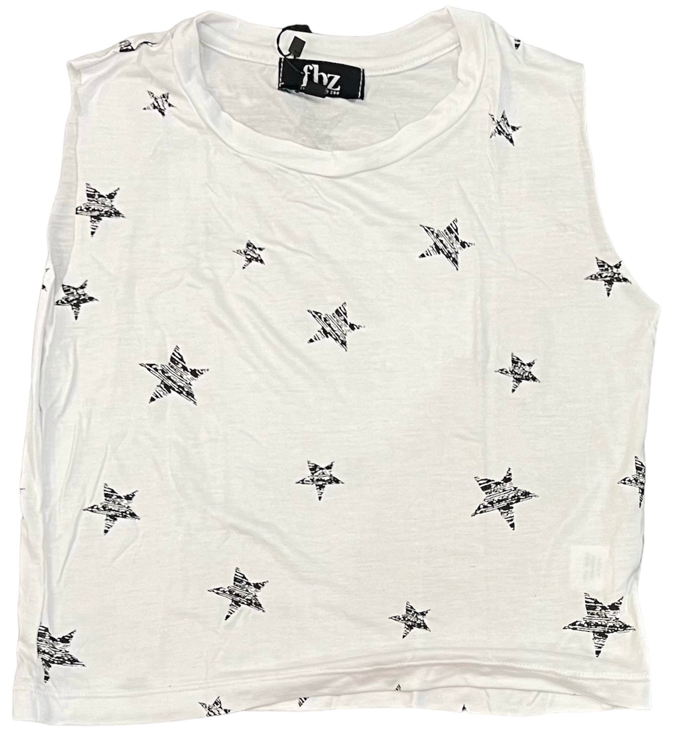 Flowers by Zoe - White Tank with Distressed Stars
