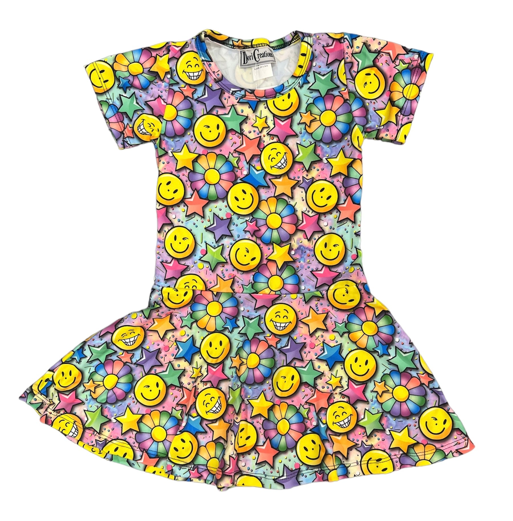 Dori Creations - Blue Smile Flower Skater Dress