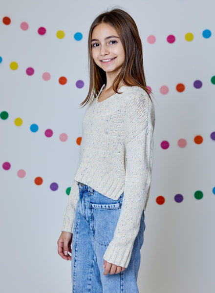Design History - Notch Neck Marbled Sweater