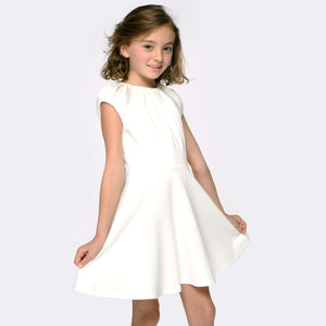 Hannah Banana - Fit and Flare Dress with Pleated Neckline