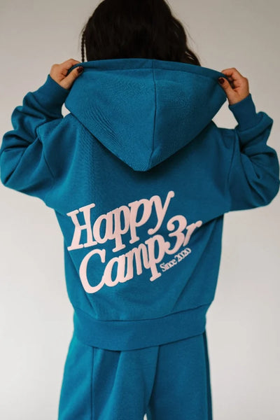 Happy Camp3r -Puff Series Core Youth Hoodie - Crystal Teal