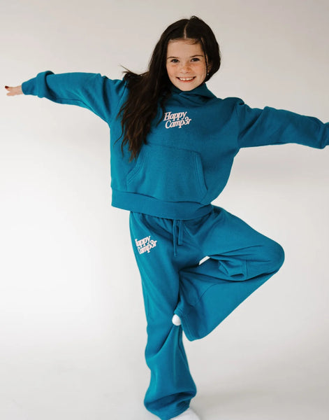Happy Camp3r -Puff Series Core Youth Hoodie - Crystal Teal