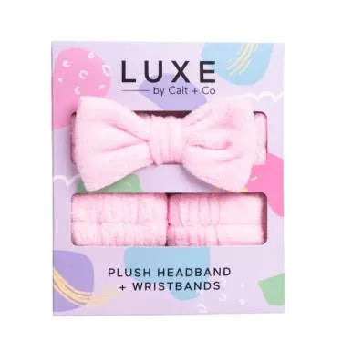 Cait  + Co - Plush Headband and Wristbands Pink