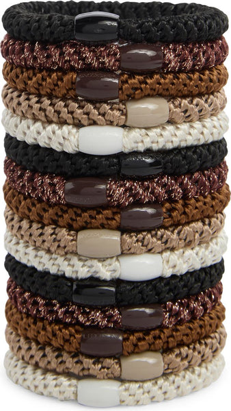France Luxe - Grab & Go 15-Pack Braided Ponytail Holders Neutral