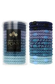 France Luxe - Grab & Go Pony Tube, 15 Hair Ties Neptune