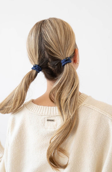 France Luxe - Grab & Go Ponytail Holders Navy-Set of Eight
